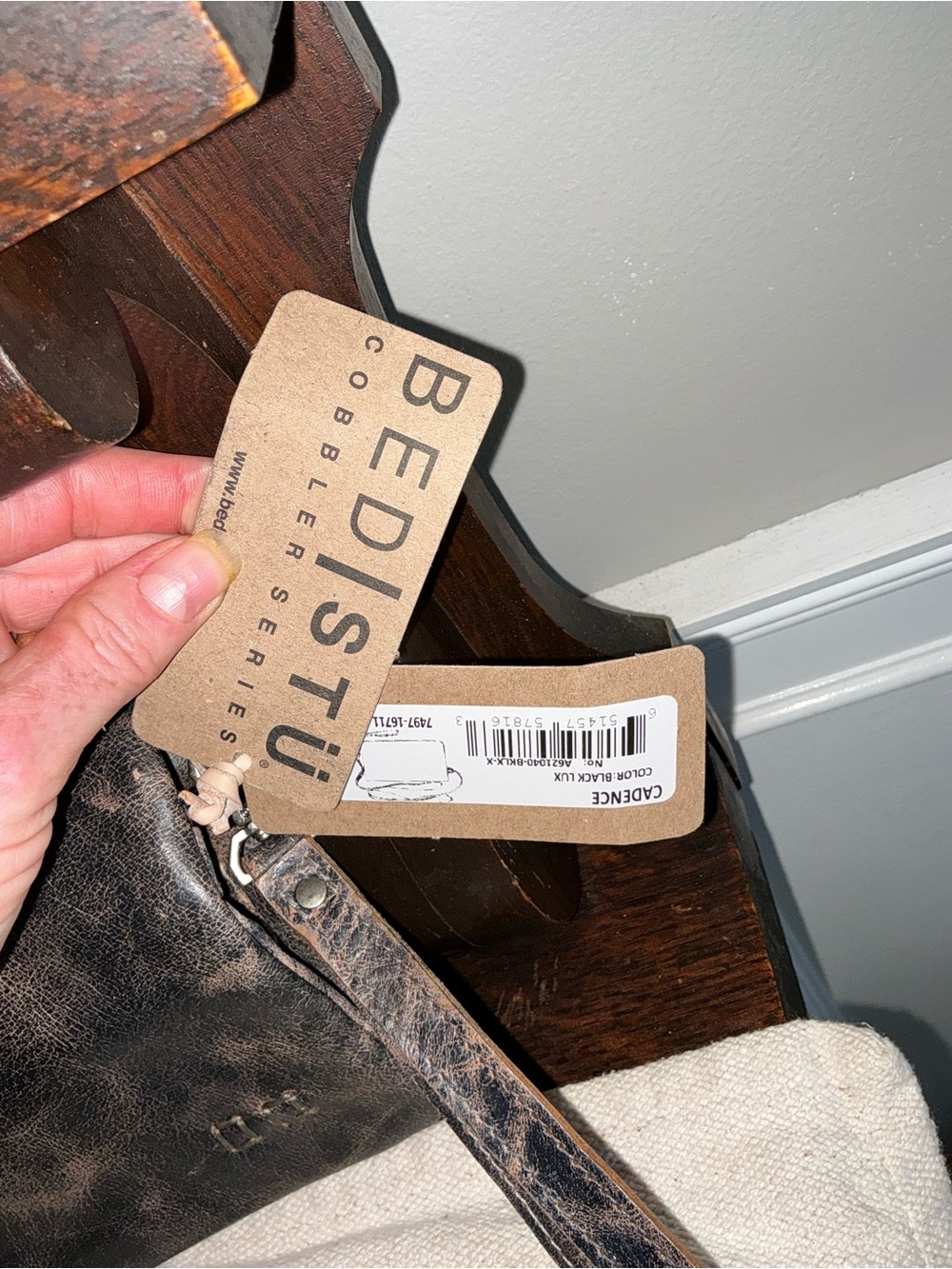 NWT Bed Stu Leather Cadence Wallet Wristlet Crossbody Bag Black Lux MSRP $179 - Picture 5 of 15